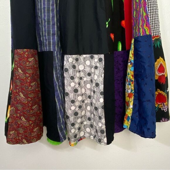 Handmade Patchwork Tiered Maxi Skirt Medium Boho Hippie Streetwear 70s Gypsy - Picture 5 of 11